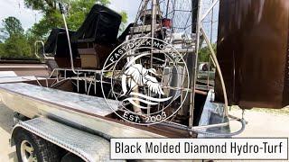 Hydro-Turf Black Molded Diamond install on an airboat