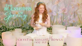 5 Minute CRYSTAL SINGING BOWLS (432 Hertz) | Uplifting Stress Relief | "Blessings of Spring"