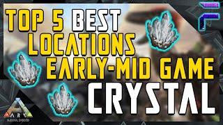 TOP 5 BEST LOCATIONS EARLY-MID GAME CRYSTAL! EASY!- Ark: Survival Evolved