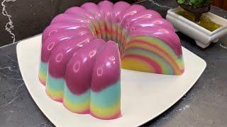 HUSBAND LOVES THIS PUDDING SO MUCH! VERY DELICIOUS AND SOFT! RAINBOW PUDDING RECIPES