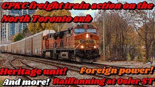 [4K] CPKC freight train action, Railfanning the North Toronto sub at Osler ST (11/16/2024)