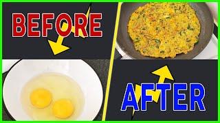 SIMPLE SPICY VEGGIE OMELETTE RECIPE | Breakfast/lunch/brunch eggs | FOOD PLUS