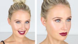 Glowy, Luminous Skin + Taupe Eyes + Plum Lips! | Lauren Curtis