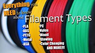 All the Different 3d printing Filaments Explained!