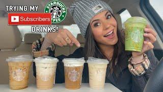 Trying MY Subscribers FAVORITE Starbucks Drinks! | Steph Pappas