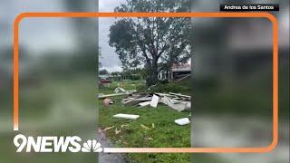 Damage after a tornado ripped through North Fort Myers as Hurricane Milton arrives in Florida