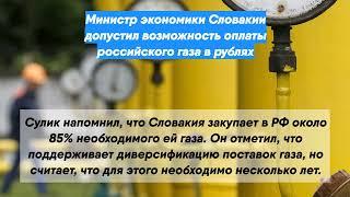 Министр экономики Словакии допустил возможность оплаты российского газа в рублях