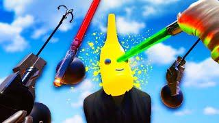 Lightsaber Grappling Hook Banana Battles in Blade and Sorcery VR Multiplayer!