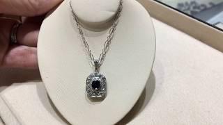 MJ Gabel Featured Piece of the day *Platinum Diamond & Blue Sapphire Pendant*