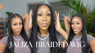 JALIZA HIGH DENSITY 121 Strand KNOTLESS BRAIDED WIG UNBOXING + INSTALL 36 INCHES
