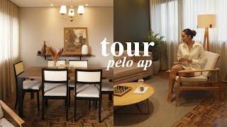 TOUR PELO APARTAMENTO DECORADO: sala, cozinha e área de serviço – parte 1.