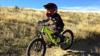 Mountain Biking at 18 Rd in North Fruita Desert, 4 Year Old Sends It on Joes Ridge!