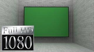 visual TV 3D room in green screen free stock footage