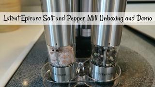 Latent Epicure  Battery Powered Salt and Pepper Mill Unboxing and Demo