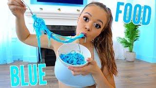I only ate BLUE food for 24 HOURS Challenge! | Krazyrayray