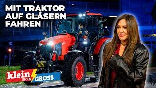 Mit dem Traktor über Biergläser fahren: Mirco (12) vs. Simone Thomalla | Klein gegen Groß