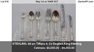 STERLING. 89 pc Tiffany & Co English King Sterling