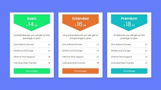 Responsive Pricing Table using HTML & CSS