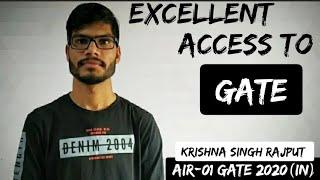 Excellent Access to GATE by Krishna Singh Rajput | AIR-01 | GATE 2020 (Instrumentation Engineering)