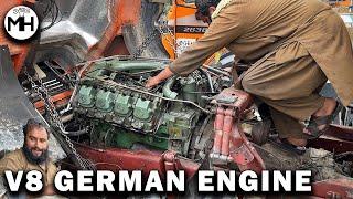 Afghaan Family of Mechanics Demonstrates How to Rebuild V8 Mercedes Engine with basic Tools
