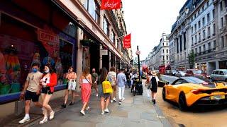 London Walking Tour | Regent Street Summer Walk 2021 incl. Carnaby Street | June Reopen | 4K