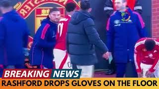 MARCUS RASHFORD UNDER FIRE FOR THROWING GLOVES ON THE FLOOR INSTEAD OF PASSING THEM TO STAFF