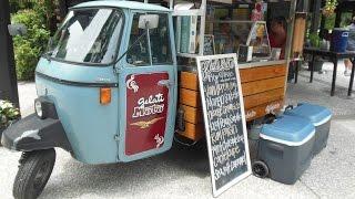 Vespacar P501 Ice Cream Gelato 300 degrees walk around Food Truck Three Wheeler