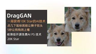 DragGAN 核弹级开源免费AI技术，5秒让狗狗闭上嘴，单周一万颗星