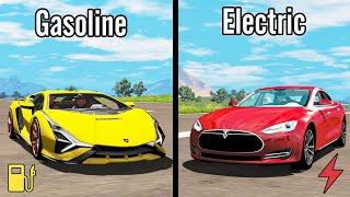 Electric vs Gasoline Car #2 - Beamng drive