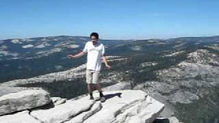 Crazy Asian guy dancing on top of Half Dome