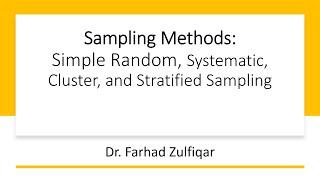 Sampling Methods: Simple #Random, Systematic, #Cluster, Stratified - Economics and Statistics