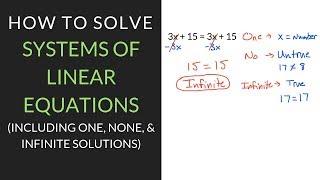 How to Solve Systems of Linear Equations | Mathcation