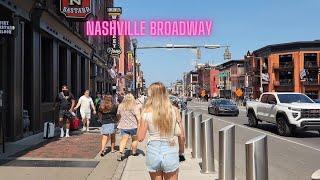 Nashville, Tennessee, USA - Downtown - Famous Broadway Street. Walking Tour HD.