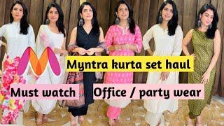 Myntra haul/ Myntra kurta set haul/ Myntra Office / Party wear Kurta set haul/ #myntra #myntrahaul