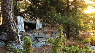 Building a Wonderful SURVIVAL SHELTER: 3 Day Island Bushcraft - Catch & Cook