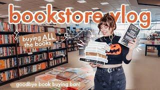 *cozy* fall bookstore vlog + HUGE book haul  ️️ ending the book buying ban with a BANG