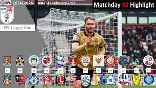 Highlights Summary, Matchday 32, 2024/25 EFL League One