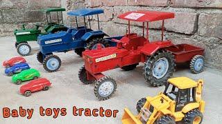 Mini tractor trolley toy drive || Baby toy video || Mahindra 4428, john deara 3673 ||