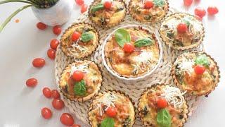 Spinach and Cheese Quiche Recipe/ميني كيش بالسبانخ #quiche #كيش_بالدجاج