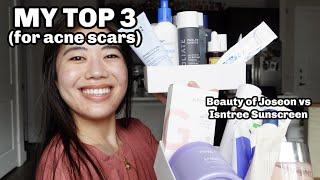 My TOP 3 Skincare Products in EVERY Category TAG (ACNE) (Beauty of Joseon vs Isntree Sunscreen)