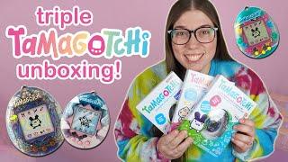 Triple TAMAGOTCHI unboxing! Limited Stained Glass Winter, Angel, & Walmart Exclusive Jelly Friends!