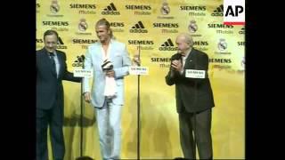 David Beckham formally unveiled as Real Madrid player