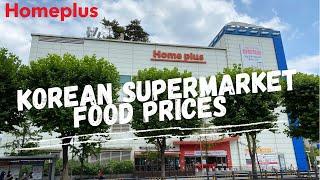 KOREAN SUPERMARKET FOOD PRICES  Cost of Living in South Korea || Homeplus