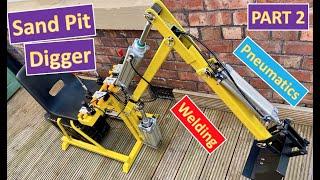 ** PART 2 ** How To Build a Pneumatic Digger / Excavator! - Fabrication Tips, Metalwork, Welding