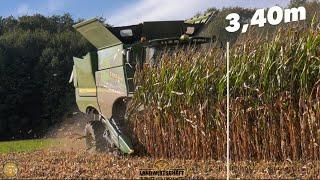 3,40m Mais Körnermais dreschen mit John Deere S780i in Sonder Lackierung Lohnauftrag Maisernte