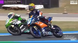 Last corner Aldi Satya Mahendra (Rider Indonesia) Juara 1//World SSP300 Misano Seri 2