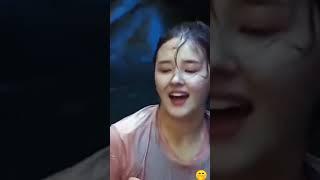 V Cute reaction to Nancy in Jungle  #Ytshorts#v#nancy#taecy#viral