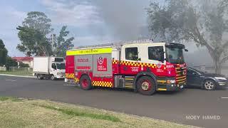 Australian Fire trucks and police responding to house fire