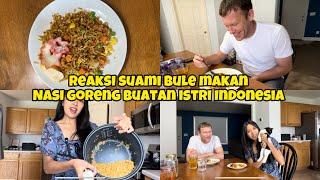 Masak nasi goreng di Amerika pertama kali //Reaksi suami bule makan nasi goreng