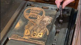 Letterpress printing Howard’s favorite cut with a 10x15 Chandler & Price Gordon style jobbing press